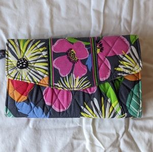 Vera Bradley Black Floral Wallet Clutch Crossbody Organizer
